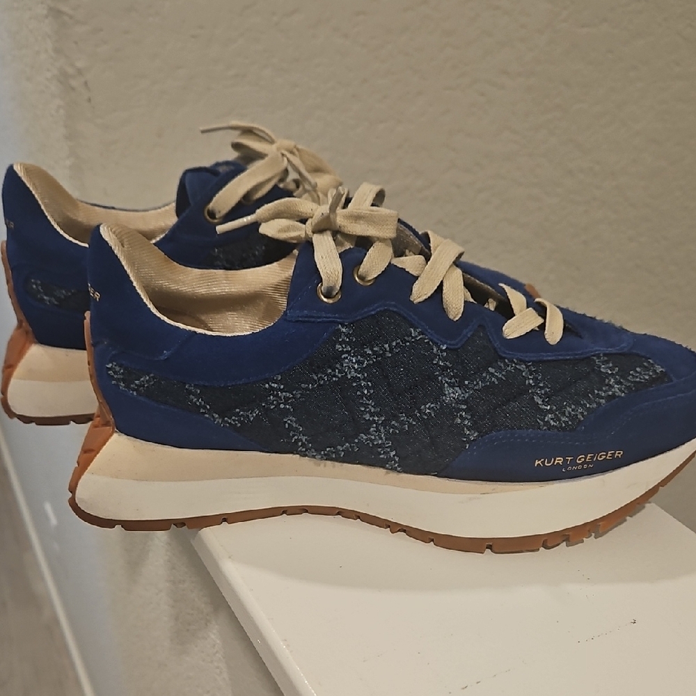 Kurt Geiger Navy and Cream Sneakers
